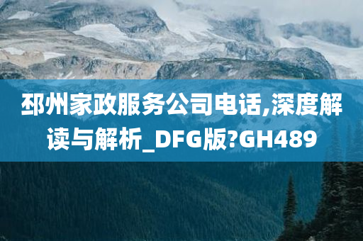 邳州家政服务公司电话,深度解读与解析_DFG版?GH489