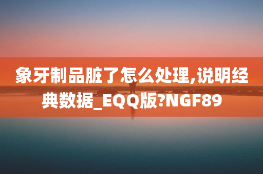 象牙制品脏了怎么处理,说明经典数据_EQQ版?NGF89