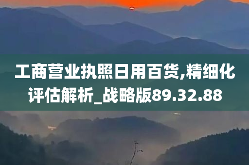 工商营业执照日用百货,精细化评估解析_战略版89.32.88