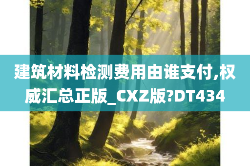 建筑材料检测费用由谁支付,权威汇总正版_CXZ版?DT434