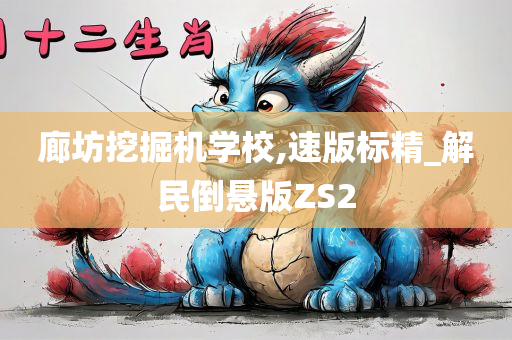 廊坊挖掘机学校,速版标精_解民倒悬版ZS2