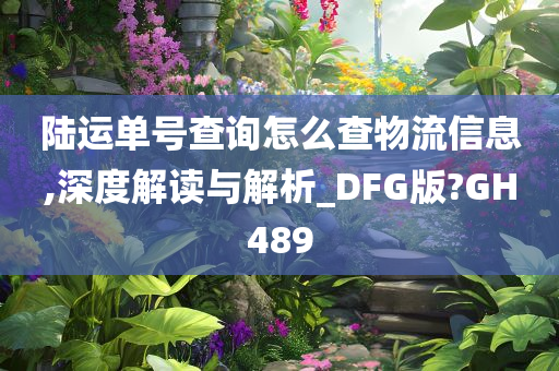 陆运单号查询怎么查物流信息,深度解读与解析_DFG版?GH489