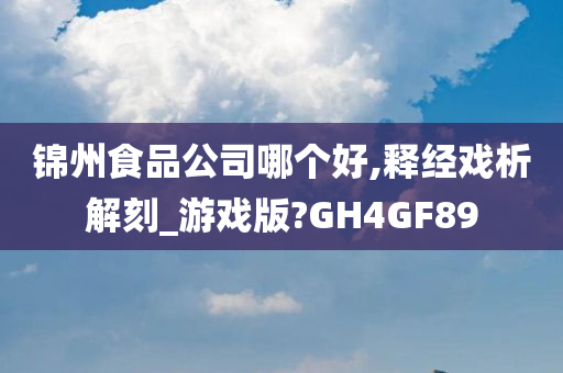 锦州食品公司哪个好,释经戏析解刻_游戏版?GH4GF89