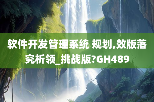 软件开发管理系统 规划,效版落究析领_挑战版?GH489