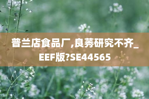 普兰店食品厂,良莠研究不齐_EEF版?SE44565