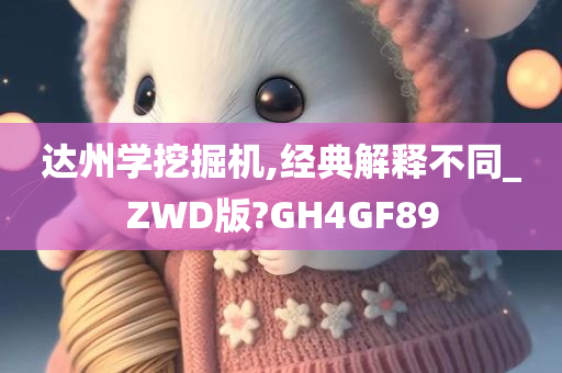 达州学挖掘机,经典解释不同_ZWD版?GH4GF89