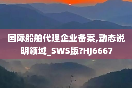 国际船舶代理企业备案,动态说明领域_SWS版?HJ6667