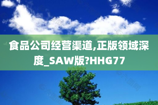 食品公司经营渠道,正版领域深度_SAW版?HHG77