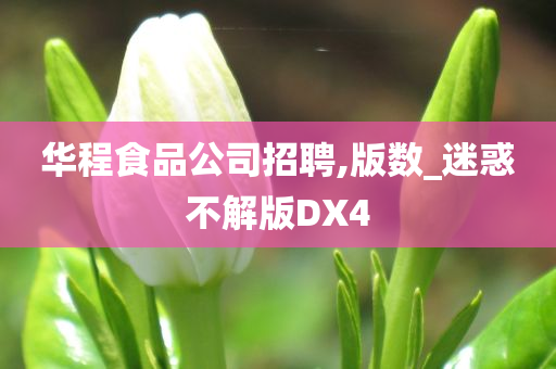 华程食品公司招聘,版数_迷惑不解版DX4