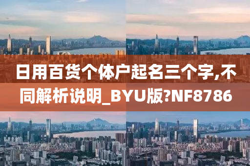 日用百货个体户起名三个字,不同解析说明_BYU版?NF8786