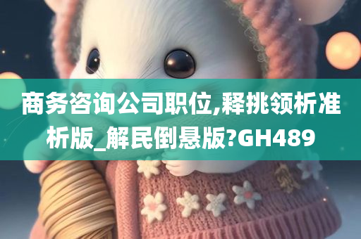 商务咨询公司职位,释挑领析准析版_解民倒悬版?GH489