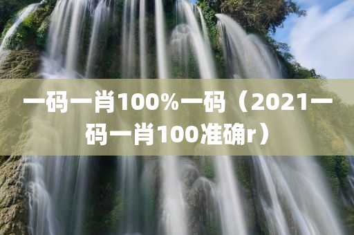 一码一肖100%一码（2021一码一肖100准确r）