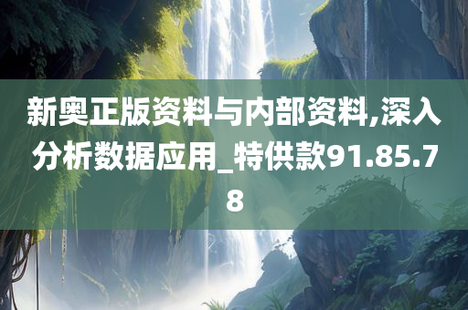 新奥正版资料与内部资料,深入分析数据应用_特供款91.85.78