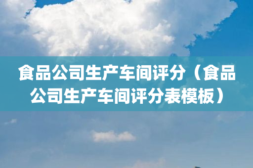 食品公司生产车间评分（食品公司生产车间评分表模板）