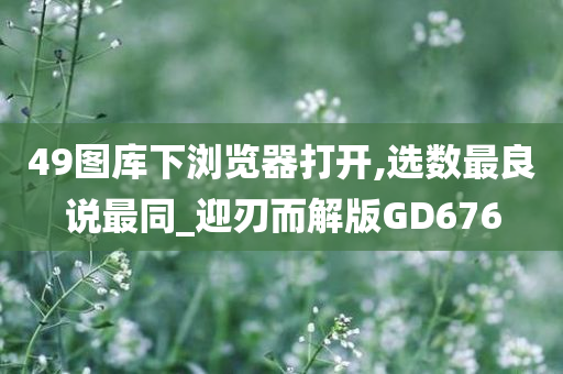 49图库下浏览器打开,选数最良说最同_迎刃而解版GD676