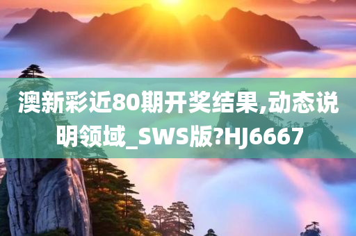 澳新彩近80期开奖结果,动态说明领域_SWS版?HJ6667