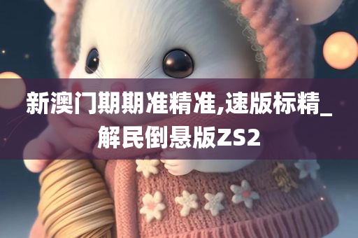 新澳门期期准精准,速版标精_解民倒悬版ZS2