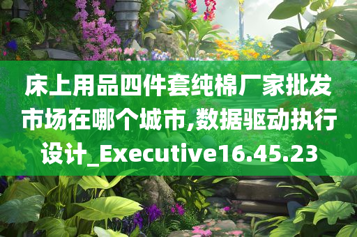 床上用品四件套纯棉厂家批发市场在哪个城市,数据驱动执行设计_Executive16.45.23