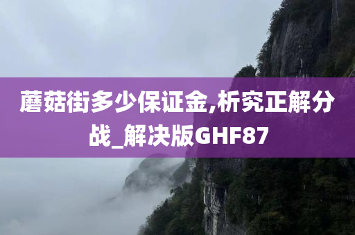 蘑菇街多少保证金,析究正解分战_解决版GHF87