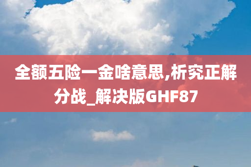 全额五险一金啥意思,析究正解分战_解决版GHF87