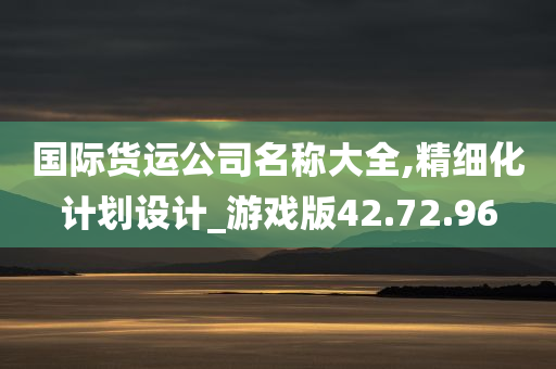 国际货运公司名称大全,精细化计划设计_游戏版42.72.96