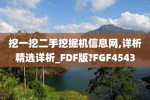 挖一挖二手挖掘机信息网,详析精选详析_FDF版?FGF4543