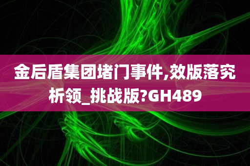 金后盾集团堵门事件,效版落究析领_挑战版?GH489