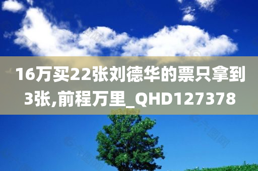 16万买22张刘德华的票只拿到3张,前程万里_QHD127378