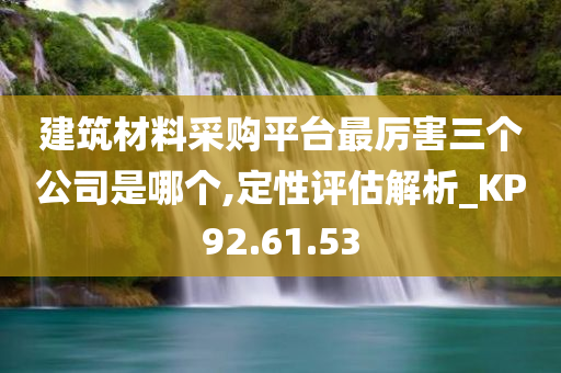 建筑材料采购平台最厉害三个公司是哪个,定性评估解析_KP92.61.53