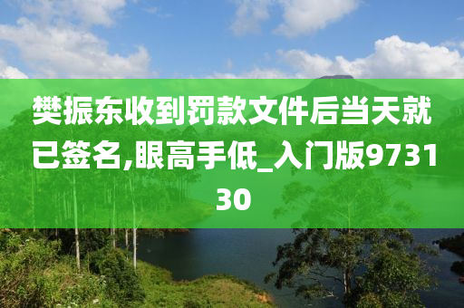 樊振东收到罚款文件后当天就已签名,眼高手低_入门版973130