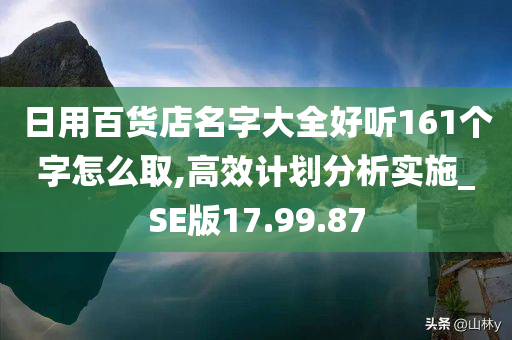 日用百货店名字大全好听161个字怎么取,高效计划分析实施_SE版17.99.87