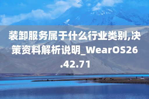 装卸服务属于什么行业类别,决策资料解析说明_WearOS26.42.71