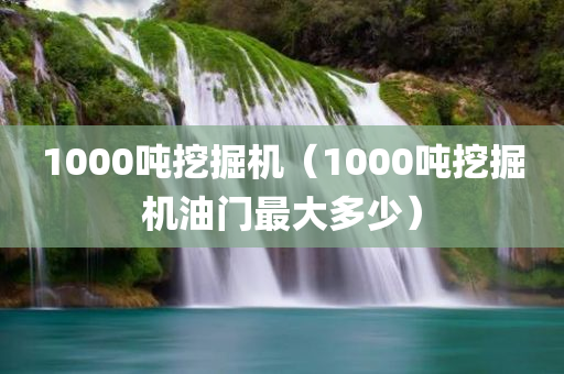 1000吨挖掘机（1000吨挖掘机油门最大多少）