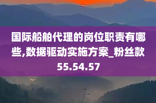 国际船舶代理的岗位职责有哪些,数据驱动实施方案_粉丝款55.54.57