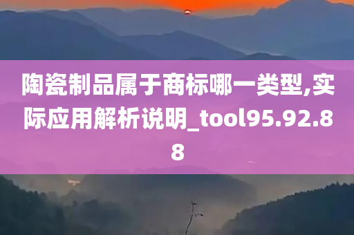 陶瓷制品属于商标哪一类型,实际应用解析说明_tool95.92.88