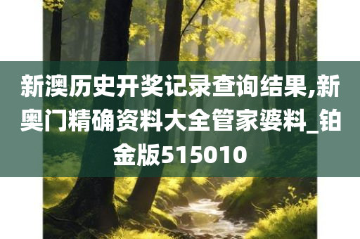 新澳历史开奖记录查询结果,新奥门精确资料大全管家婆料_铂金版515010