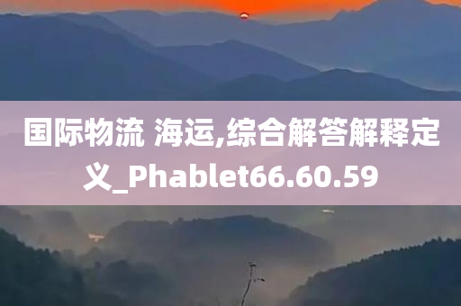 国际物流 海运,综合解答解释定义_Phablet66.60.59