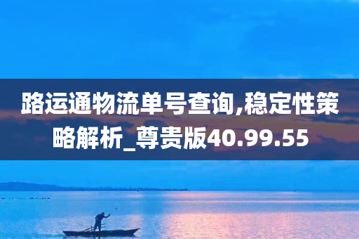 路运通物流单号查询,稳定性策略解析_尊贵版40.99.55