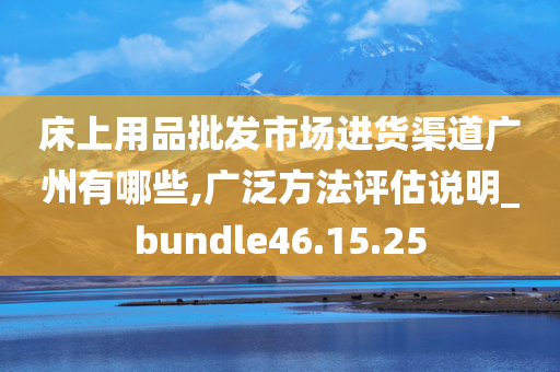 床上用品批发市场进货渠道广州有哪些,广泛方法评估说明_bundle46.15.25