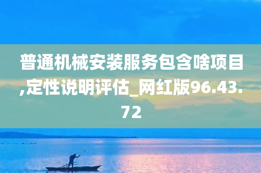 普通机械安装服务包含啥项目,定性说明评估_网红版96.43.72