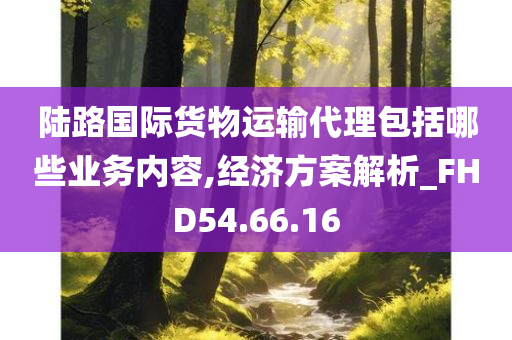 陆路国际货物运输代理包括哪些业务内容,经济方案解析_FHD54.66.16