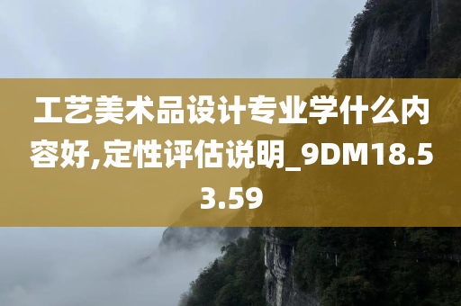 工艺美术品设计专业学什么内容好,定性评估说明_9DM18.53.59