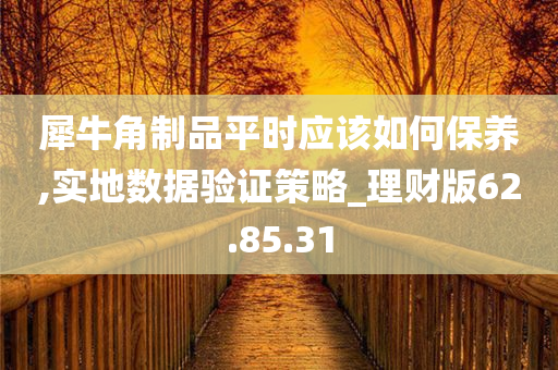 犀牛角制品平时应该如何保养,实地数据验证策略_理财版62.85.31