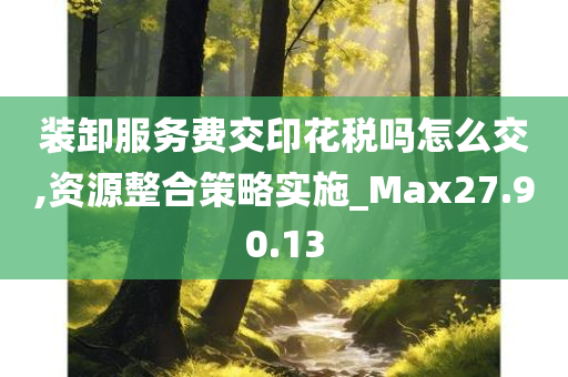 装卸服务费交印花税吗怎么交,资源整合策略实施_Max27.90.13