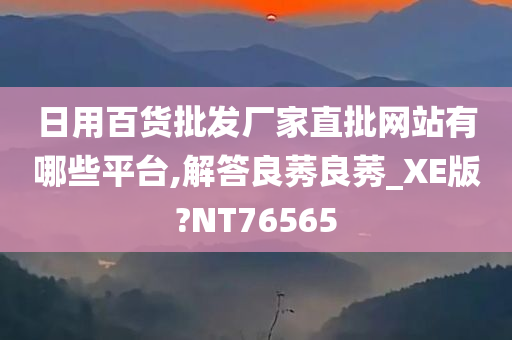 日用百货批发厂家直批网站有哪些平台,解答良莠良莠_XE版?NT76565