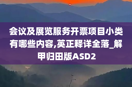 会议及展览服务开票项目小类有哪些内容,英正释详全落_解甲归田版ASD2