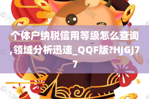 个体户纳税信用等级怎么查询,领域分析迅速_QQF版?HJGJ77