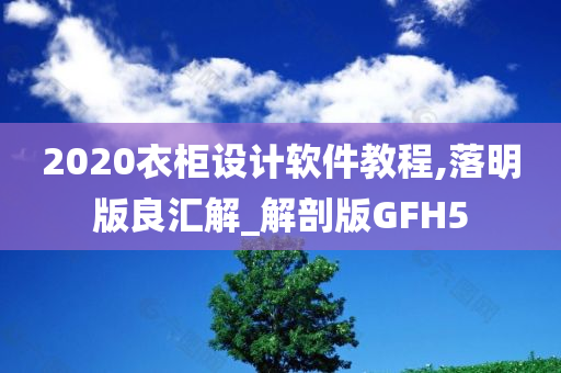 2020衣柜设计软件教程,落明版良汇解_解剖版GFH5