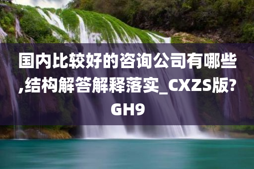 国内比较好的咨询公司有哪些,结构解答解释落实_CXZS版?GH9