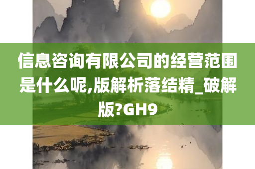 信息咨询有限公司的经营范围是什么呢,版解析落结精_破解版?GH9